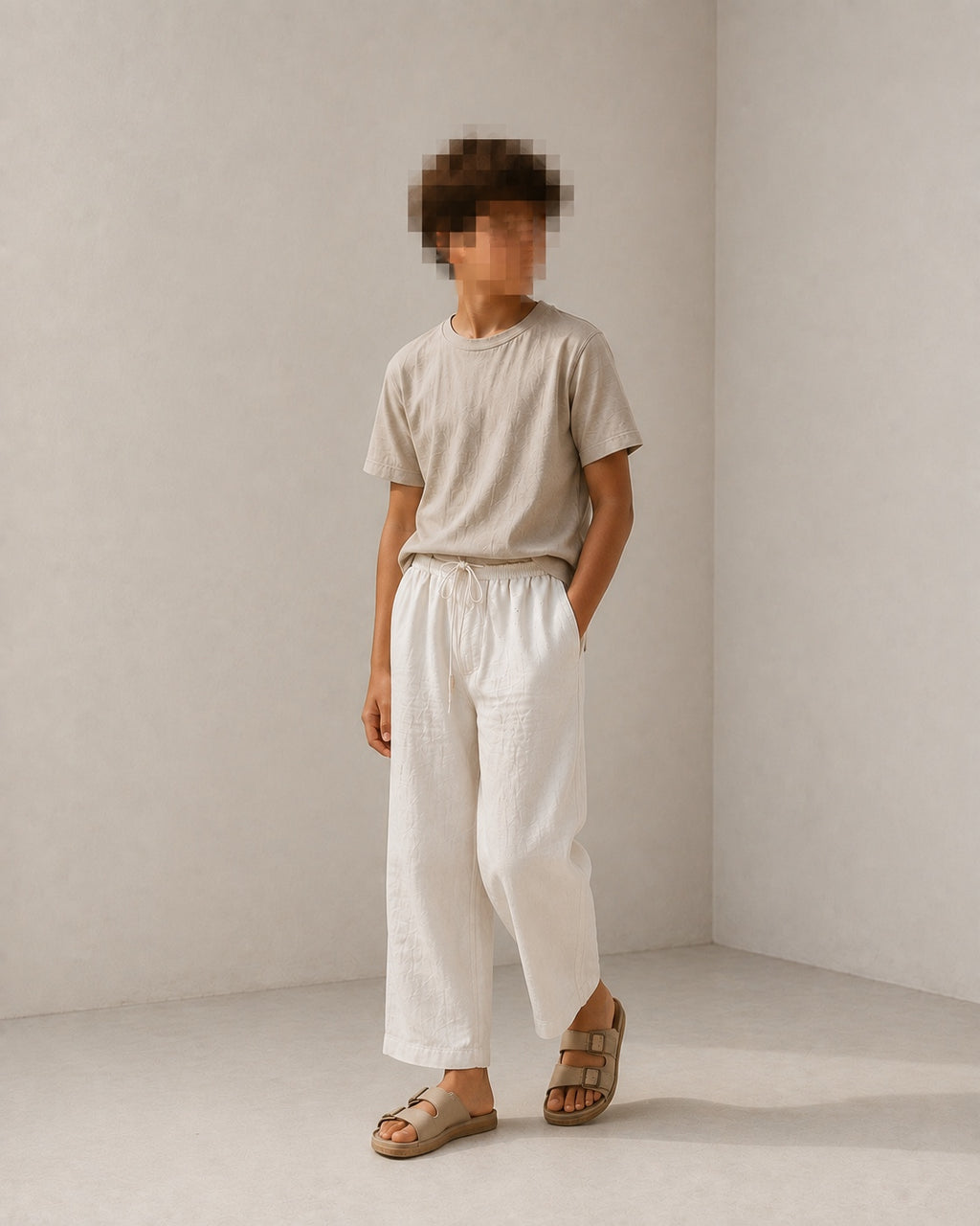 Pantalon jogger en lin.