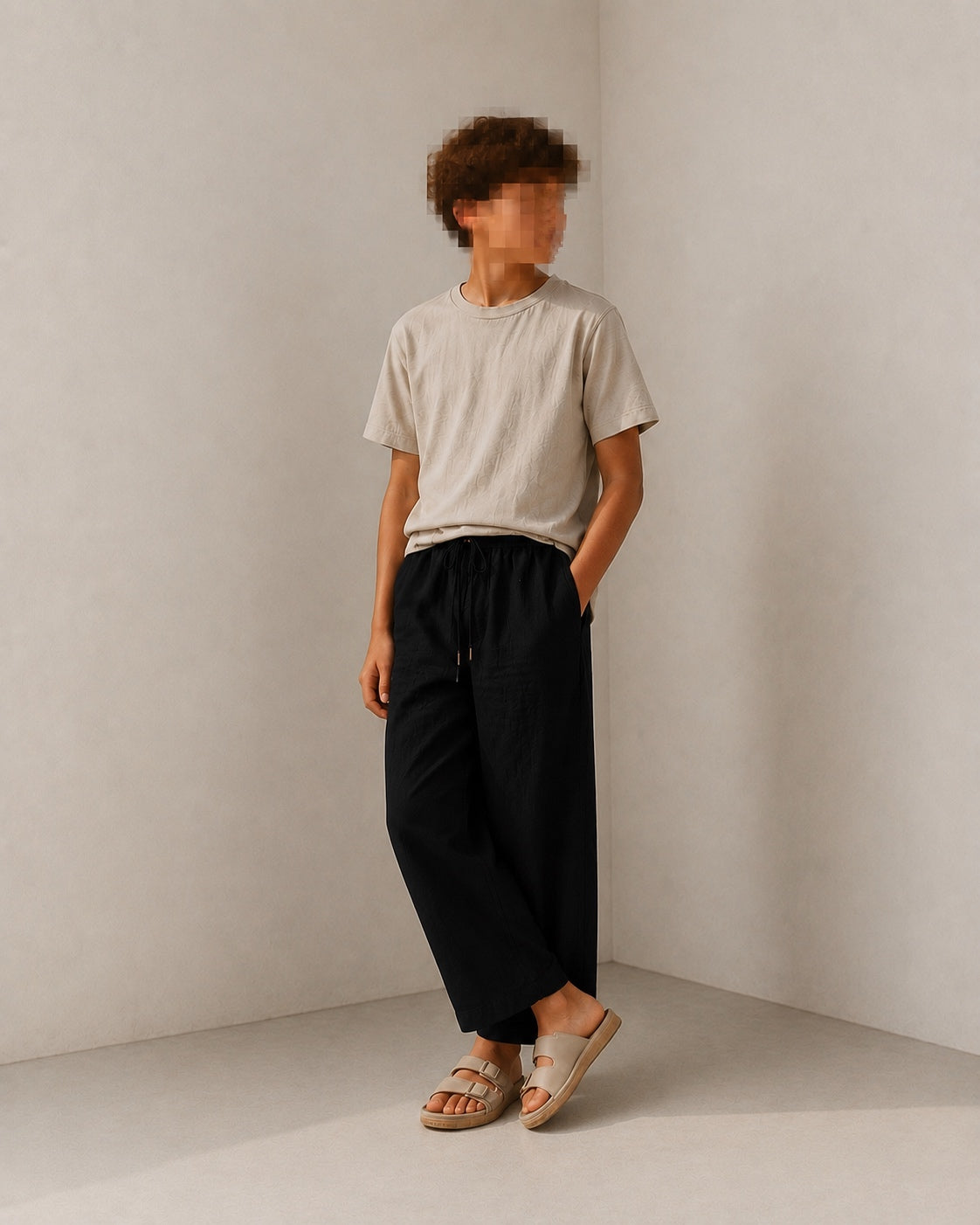 Pantalon jogger en lin.