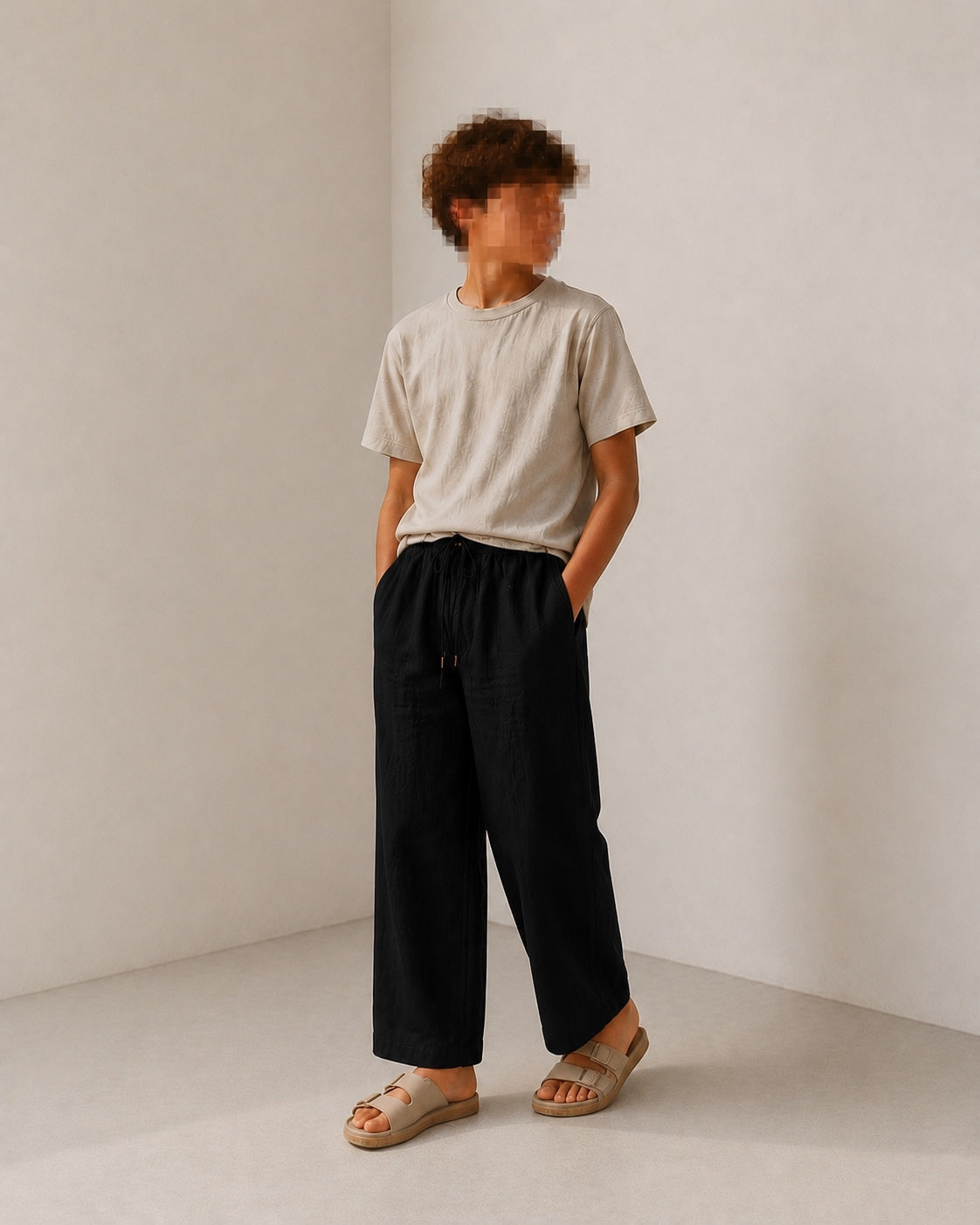 Pantalon jogger en lin.